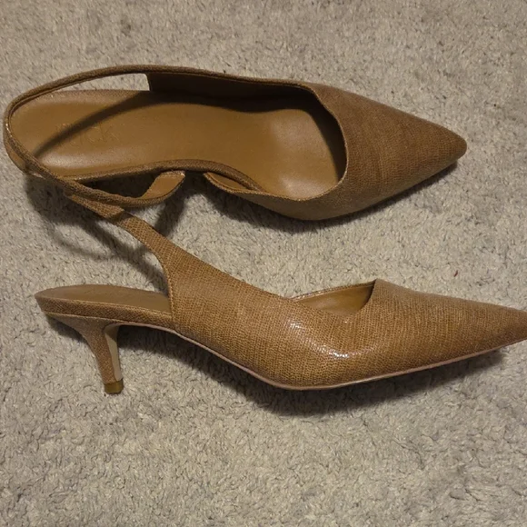Women's Tan Slingback Shoes - Picture 2 of 3